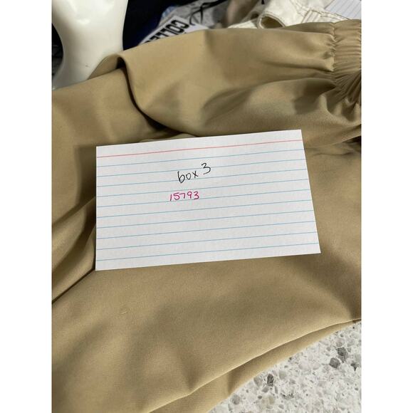 Kim Rogers khaki cropped capri gauchos pants women's petite 14 light weight - Picture 13 of 14